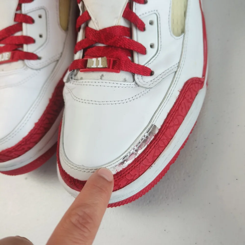 Jordan NikeID Men's Retro Sneakers 2012 Style 532513-993 Size 13 White/Red Snake